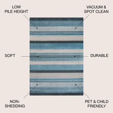 Duxbury Gradient Ticking Striped Area Rug